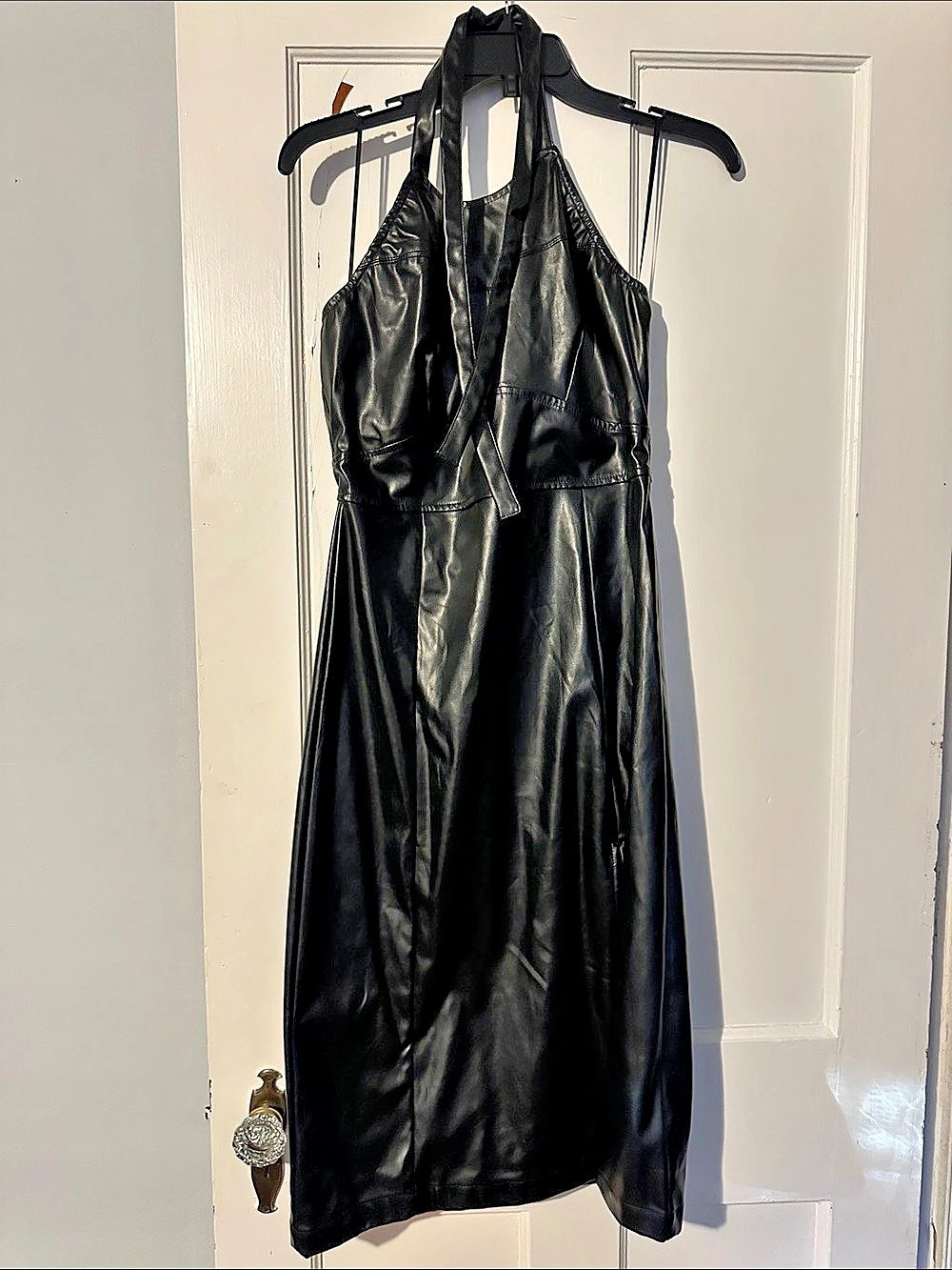 Lost + Wander Black Faux Leather Dress Size Medium